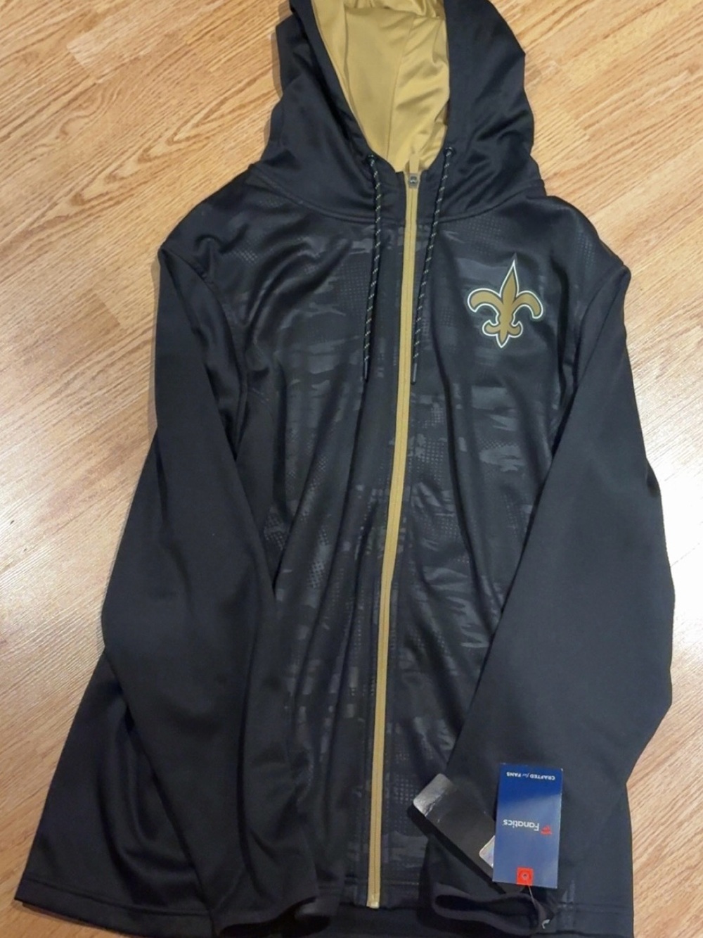 Fanatics Black and Gold New Orleans Saints Full-Zip Hooded Jacket